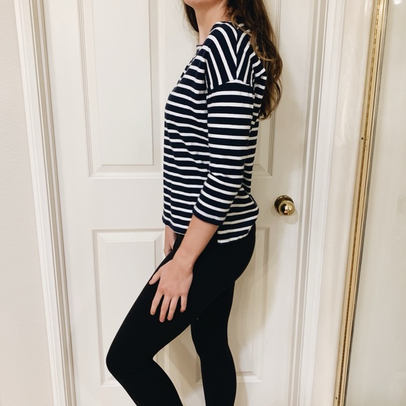 Anthropologie Sundry 3/4 Sleeve Top Tee Striped, 1 - Picture 2 of 8